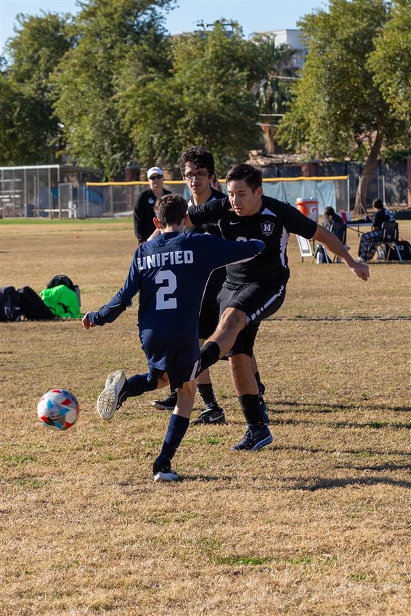  Students playing soccer during the 7th Annual Soccer Classic, Thursday, December 8, 2022.